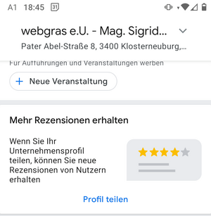 Google My Business App - Rezension