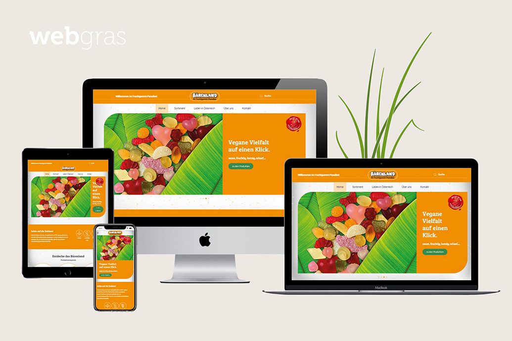 Webseite Bärenland auf verschiedenen Devices